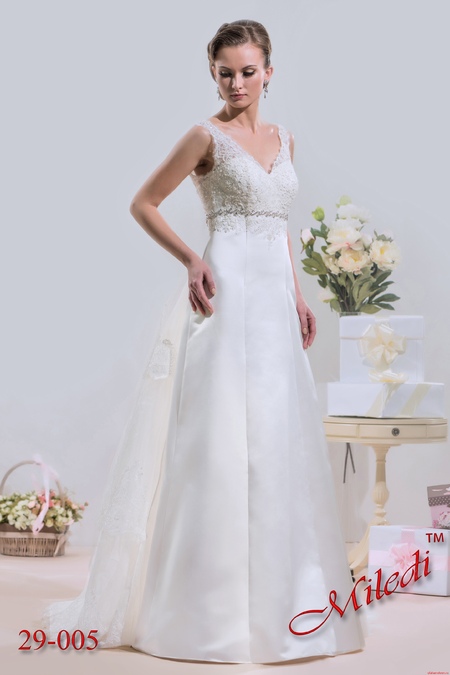 Кружевное свадебное платье А-силуэта Miledi 29-005
